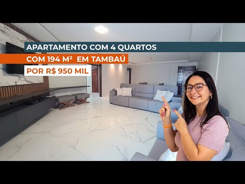 Indisponível 🚫Apartamento por R$ 950 Mil com 4 quartos sendo 3 suítes em Tambaú João Pessoa - PB