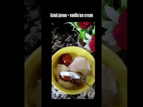 gulab jamun+vanilla ice cream=Ultimate yummy😋 dessert.