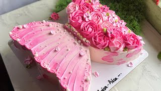 Elegant Butterfly Cake Design | Pink Floral Butterfly Cake Decoration Tutorial |