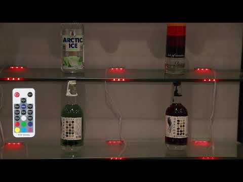 How to Install AIBOO Under Cabinet LED Lights for Glass Edge Shelf  with RF Remote Control