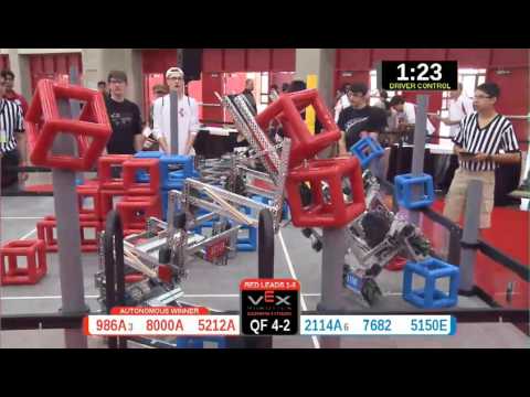 2015 VRC Arts QF4-2 - 986A 8000A 5212A vs 2114A 7682 5150E - 94 to 39 - VEX Worlds 2015 - Arts Divi