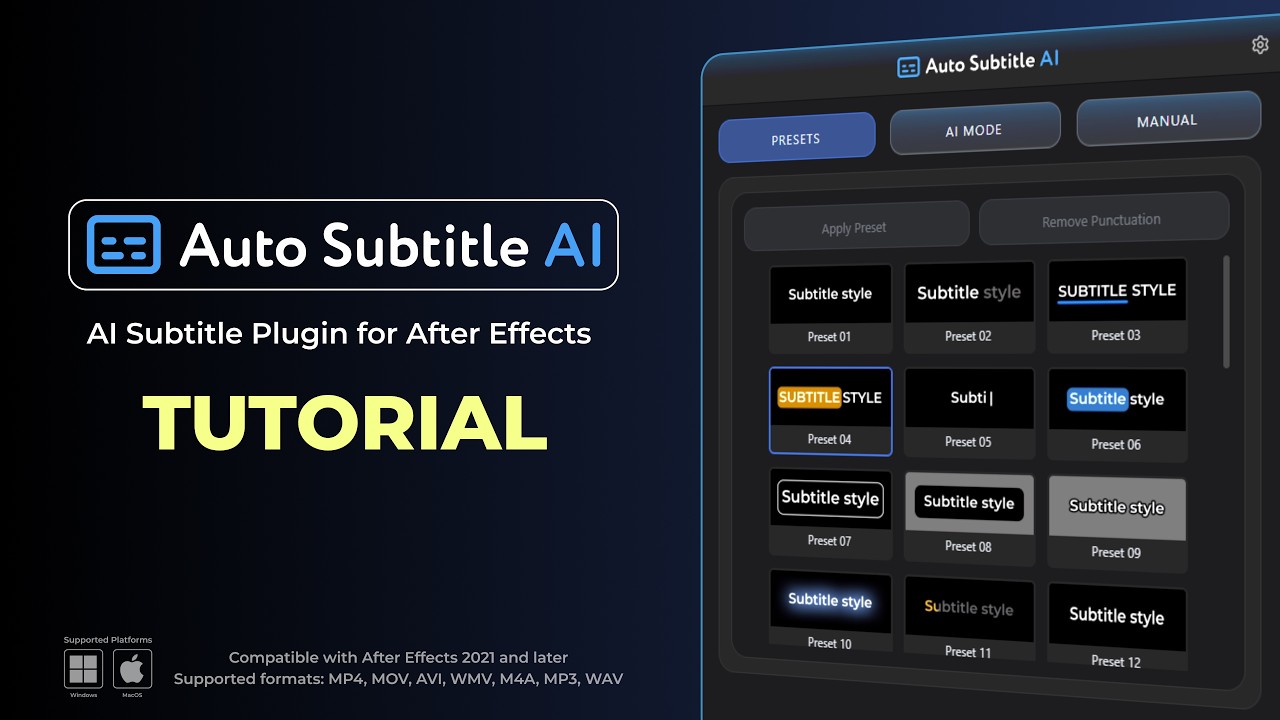 Auto Subtitle AI Tutorial Thumbnail
