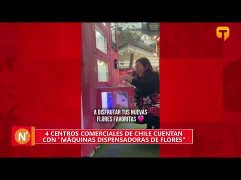 4 centros comerciales de Chile cuentan con máquinas dispensadoras de flores