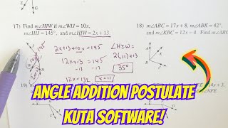 Angle Addition Postulate Kuta Software