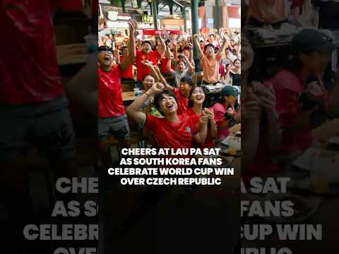 200 South Korea football fans gather at Lau Pa Sat to watch World Cup opener