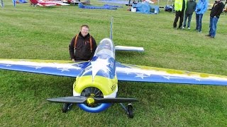 HUGE 55% PILOT RC YAK 54 - 550cc 50HP FLAT FOUR ENGINE - STEVE CARR AT LMA EAST KIRKBY - 2016