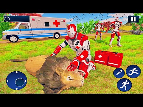 Doctor Robot Emergency Animal Rescue Fighter Game - Ambulance Driving Simulator - Gameplay Android