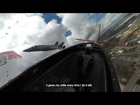 P-51 and F-35A Demo Team formation flight