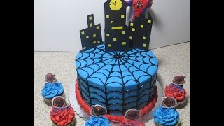Cómo Cubrir Un Pastel Con Telaraña Muy Fácil  (Hombre Araña) - Madelin's Cakes