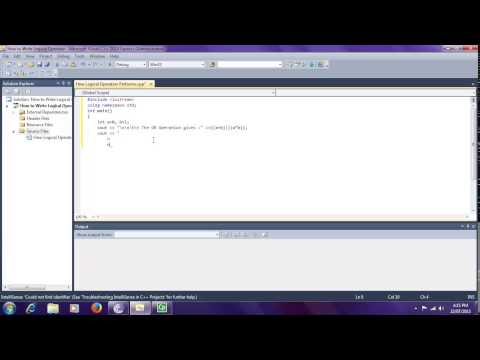 MS Visual C++ 2010 Computer Science Programs Lesson 4 : How to write Logical Operations