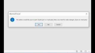 How to Force “Open as Read Only” Prompt in Excel 2016 / 2019