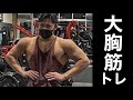 【筋トレ】増量期の胸トレ&フルパンプでポージングしてみた!!