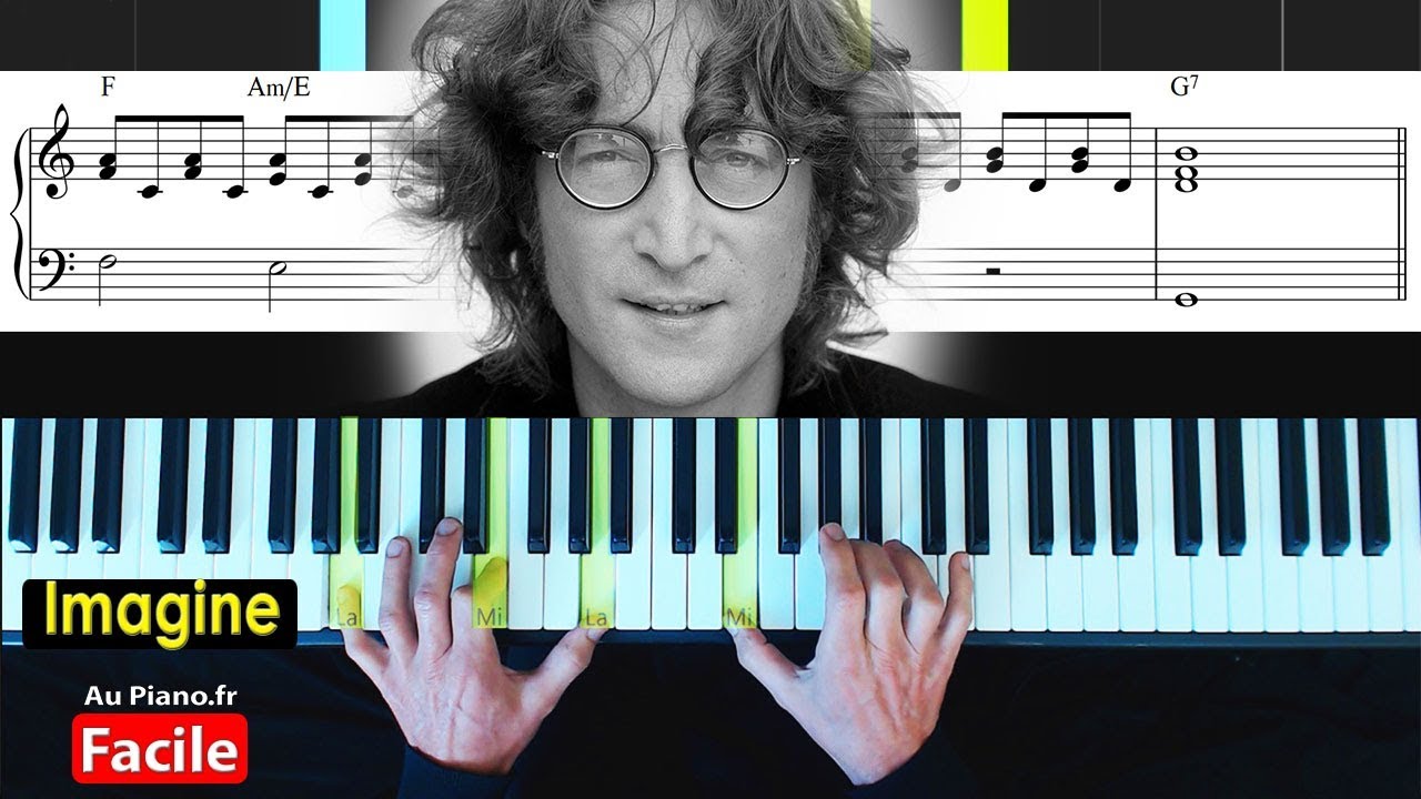 Imagine John Lennon Tutorial Piano Facile avec Partition (Aupiano.fr