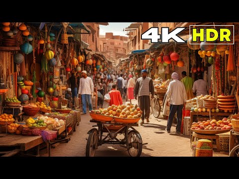 Morocco Marrakesh — 4K HDR Walking Tour of Medina