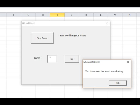 How to Make a Hangman Game with VBA Part 1 The Finished Game