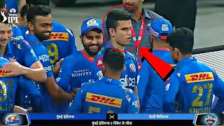 MI Celebrating but Arjun Tendulkar Gets Emotional For Not Getting Chance to play Ist Match in IPL