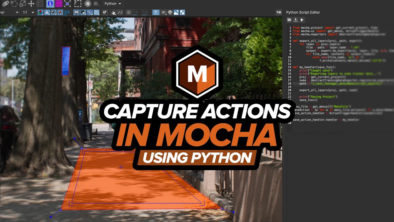 Trigger Python from Actions in Mocha Pro