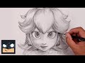 How To Draw Princess Peach Super Mario Sketch Tutorial