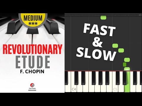 Revolutionary Etude Op. 10 No. 12  CHOPIN I Simplified Version I Intermediate Piano I Tutorial SLOW