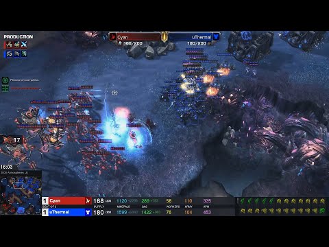 StarCraftⅡ IEM Katowice 2022 Feb23 Cyan(P) v uThermal(T) Game 2 MAPS- 2000 Atmospheres LE