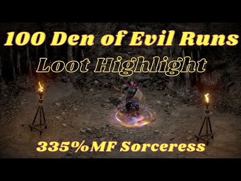 100x Den of Evil Runs: Diablo 2 Resurrected | Loot Highlight