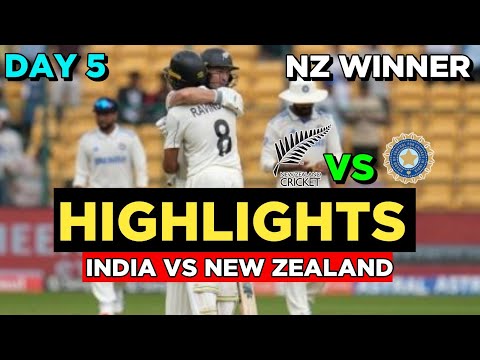INDIA VS NEW ZEALAND | 1ST TEST MATCH DAY 5 | HIGHLIGHTS | IND VS NZ