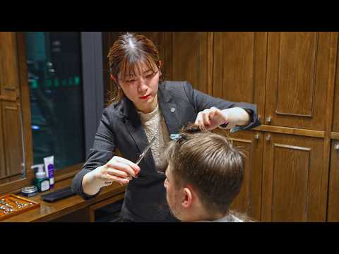 💈(ASMR) VIP Grooming Experience by Japanese Lady Barber at High-End Barbershop in Tokyo