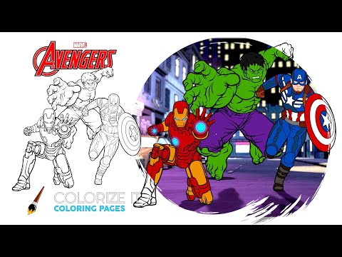 Color Along With Superheroes! | Iron Man, Captain America, and the Incredible Hulk!
