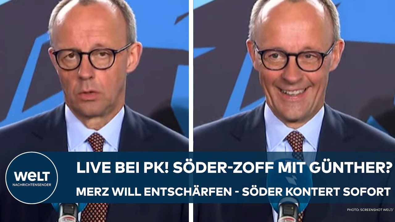MERZ: Live bei PK! CDU-Boss will Günther-Zoff entschärfen! Söder kontert sofort - alle müssen lachen