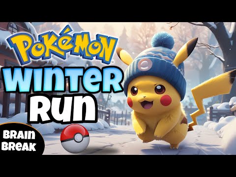 ❄️ Pokemon Winter Run⚡ | Brain Break | Fitness | Exercise | GoNoodle Inspired