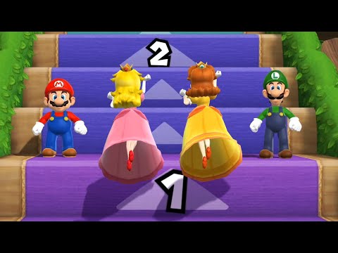 Mario Party 9 Step it Up - Peach Vs Mario Vs Luigi Vs Daisy (Master Cpu)