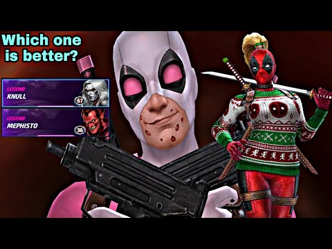 Deadpool April Pools Uniform VS Holiday Party Uniform WBL Comparison - Marvel Future Fight