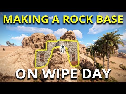 RUST SOLO ROCK BASE ON WIPE DAY - Rust Solo Survival Gameplay