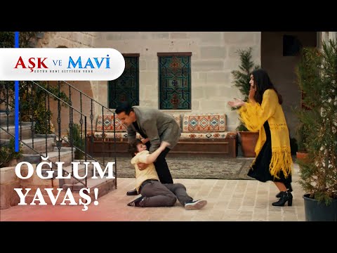 Metin Mavi'nin yüzünden merdivenlerden düştü! - Aşk ve Mavi 30. Bölüm