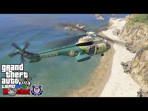 Daring Cliff Side Rescue by Helicopter! | GTA 5 LSPDFR Coast Guard Mod (Coastal Callouts Beta)
