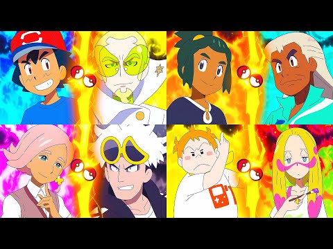 Ash vs Faba, Hau vs Oak, Ilima vs Guzma, Sophocles vs Mina - Full Battle | Pokemon AMV