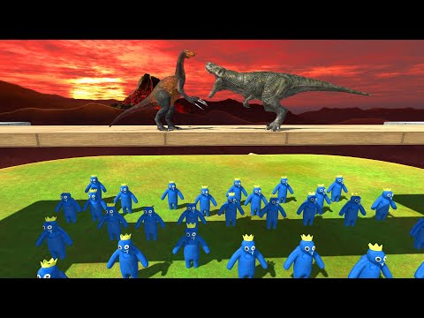 Dinosaurs Battle | Who Will Fall Into Rainbow Friends Blue - Animal Revolt Battle Simulator