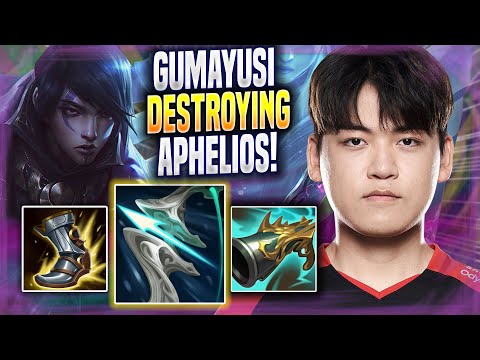 GUMAYUSI DESTROYING WITH APHELIOS! - T1 Gumayusi Plays Aphelios ADC vs Ezreal! | Season 2022