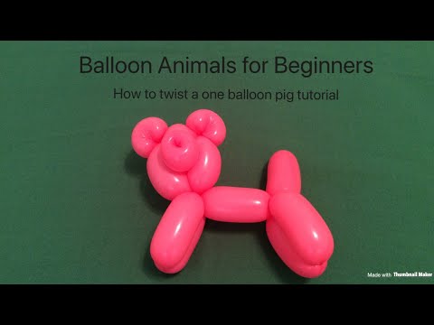 Balloon animals for beginners how to twist a one balloon pig tutorial