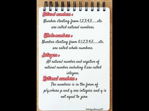 NATURAL NUMBER|| WHOLE NUMBER|| INTEGER ||RATIONAL NUMBER||