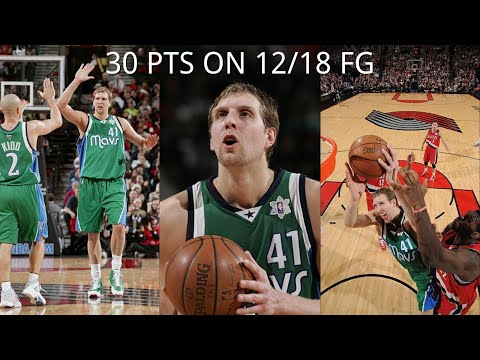 Dirk Nowitzki Full Highlights vs Trail Blazers (2008.12.25) - 30 Points on 12/18 FG! TOO EASY!
