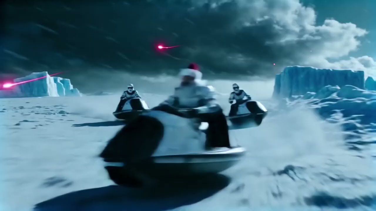 santa claus chased by storm troopers on Hoth