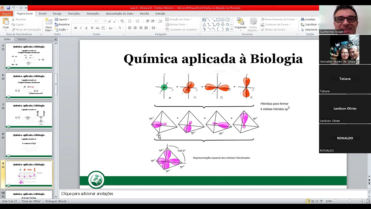 Química Aplicada à Biologia - Aula 8 módulo 2: Orbitais híbridos