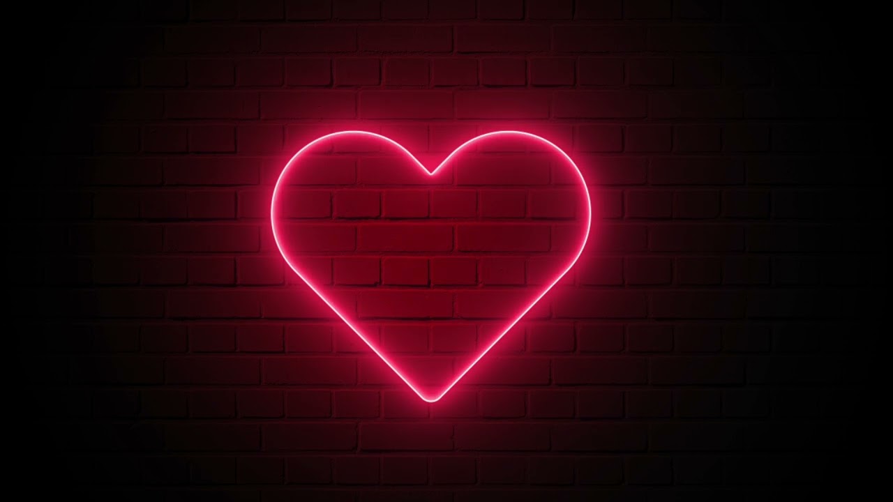4 Hours of Neon Heart | Backdrop | Wallpaper |Screensaver | 4K HD