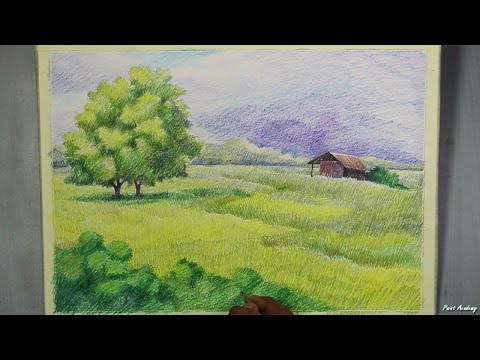 A Landscape with Colored Pencil | step by step