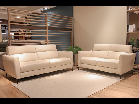 Natuzzi Editions – C200 (GREG) Cream Leather Sofa Set | 1933 Furniture Company