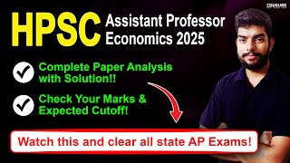 HPSC Assistant Professor Economics 2025 Exam Analysis 🔍 | Full Paper Review & Expected Cutoff 🔥