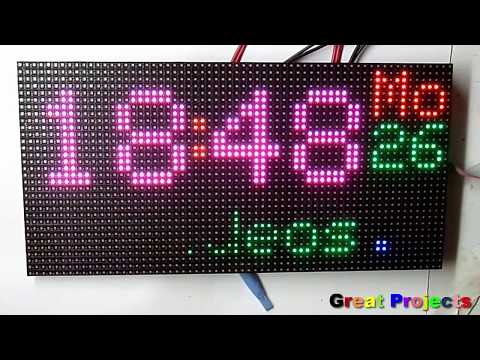 64x32 RGB Led Matrix Clock With Arduino