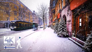 Download the video "First Walk of 2025 ❄️ Snowfall on New Year's Morning, Helsinki Finland - Slow TV 4K"