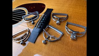Video thumbnail for Tony Rice Style Capo Comparison: Elliott, Barry Collins, Shubb, Paige (new & old) yoke style capos. by Bluegrass Life
